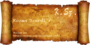 Kozma Szeráf névjegykártya