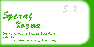 szeraf kozma business card